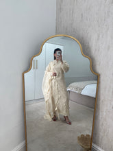 Load image into Gallery viewer, Qalamkar inspired khadi net suit with embroidered khadi net duppata and lawn embroidered trouser