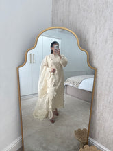 Load image into Gallery viewer, Qalamkar inspired khadi net suit with embroidered khadi net duppata and lawn embroidered trouser