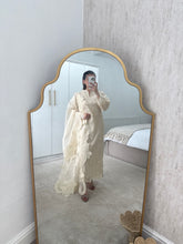 Load image into Gallery viewer, Qalamkar inspired khadi net suit with embroidered khadi net duppata and lawn embroidered trouser