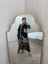 Load image into Gallery viewer, Maria B inspired - Black long kameez suit with khaddar trouser and shawl- Immediate Dispatch