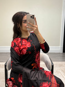 Winter printed lilen suits with lace details and cheddar duppata. Shirt with trouser and duppata winter prints Asian casual suit (immediate dispatch)