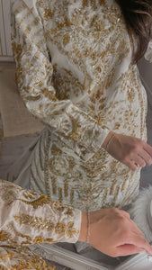 White and golden stitched sharara (immediate dispatch)