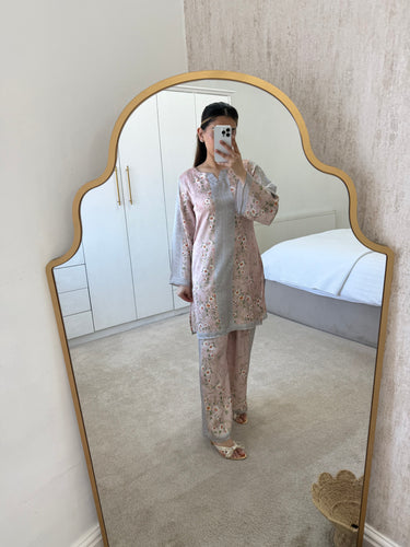 Silk coord sets with floral pattern (immediate dispatch)
