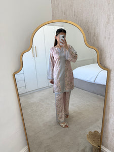 Silk coord sets with floral pattern (immediate dispatch)