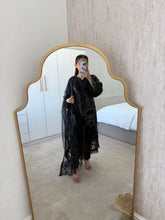 Load image into Gallery viewer, Black Maria B inspired lawn embroidered 3 piece suit with khadi net duppata.