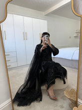 Load image into Gallery viewer, Black Maria B inspired lawn embroidered 3 piece suit with khadi net duppata.