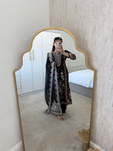 Load image into Gallery viewer, Qalamkar inspired lawn embroidered 3 piece suit with khadi net duppata.