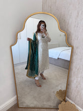 Load image into Gallery viewer, Teal green mirror work duppata suit (Immediate Dispatch)