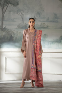 TAUPE FALL EMBROIDERED SET NEL-23645 (2-5 weeks delivery)