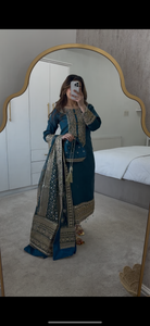 Kanwal Malik inspired raw silk 3 piece suit