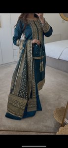 Kanwal Malik inspired raw silk 3 piece suit
