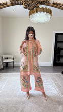 Load image into Gallery viewer, Jacquard printed 2 piece set with shirt and trouser.