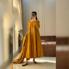 Load image into Gallery viewer, Laila Mustard Embroidered 3PC (3-5 Weeks Delivery)