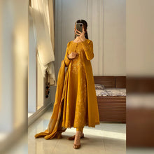 Load image into Gallery viewer, Laila Mustard Embroidered 3PC (3-5 Weeks Delivery)