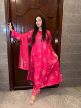 Load image into Gallery viewer, Rosy Glow-  Silk 3pc Suit ( Samwah Pret ) 2-4 weeks delivery