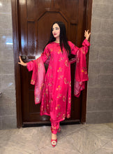 Load image into Gallery viewer, Rosy Glow-  Silk 3pc Suit ( Samwah Pret ) 2-4 weeks delivery