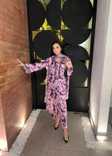 Load image into Gallery viewer, Purple Printed Embroidered &amp; Mirror Work Premium Silk 3pc Suit (Immediate Dispatch)