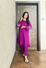 Load image into Gallery viewer, COTTON APLIC 2PC PURPLE (2-3 weeks delivery)