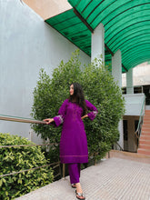 Load image into Gallery viewer, COTTON APLIC 2PC PURPLE (2-3 weeks delivery)