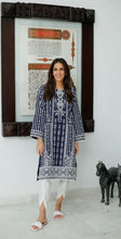Load image into Gallery viewer, Navy Blue Embroidered Kurta(2-5 weeks delivery)