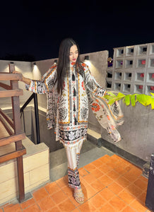 Coral Mist-  Silk 3pc Suit ( Samwah Pret ) 2-4 weeks delivery