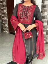 Load image into Gallery viewer, Exclusive Raw Silk Cut Work 3pc Suit ( Samwah Pret ) 2-4 weeks delivery