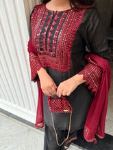 Load image into Gallery viewer, Exclusive Raw Silk Cut Work 3pc Suit ( Samwah Pret ) 2-4 weeks delivery