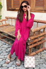 Hot Pink Buttoned Dress (2-5 weeks delivery)