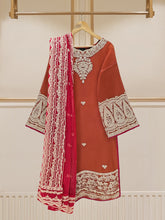 Load image into Gallery viewer, 3 PIECE - PURE COTTON NET EMBROIDERED SUIT S109746