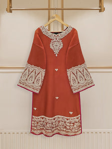 3 PIECE - PURE COTTON NET EMBROIDERED SUIT S109746