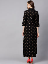 Load image into Gallery viewer, Black gold printed kurta and trouser (PREORDER 2-4 WEEKS DELIVERY)